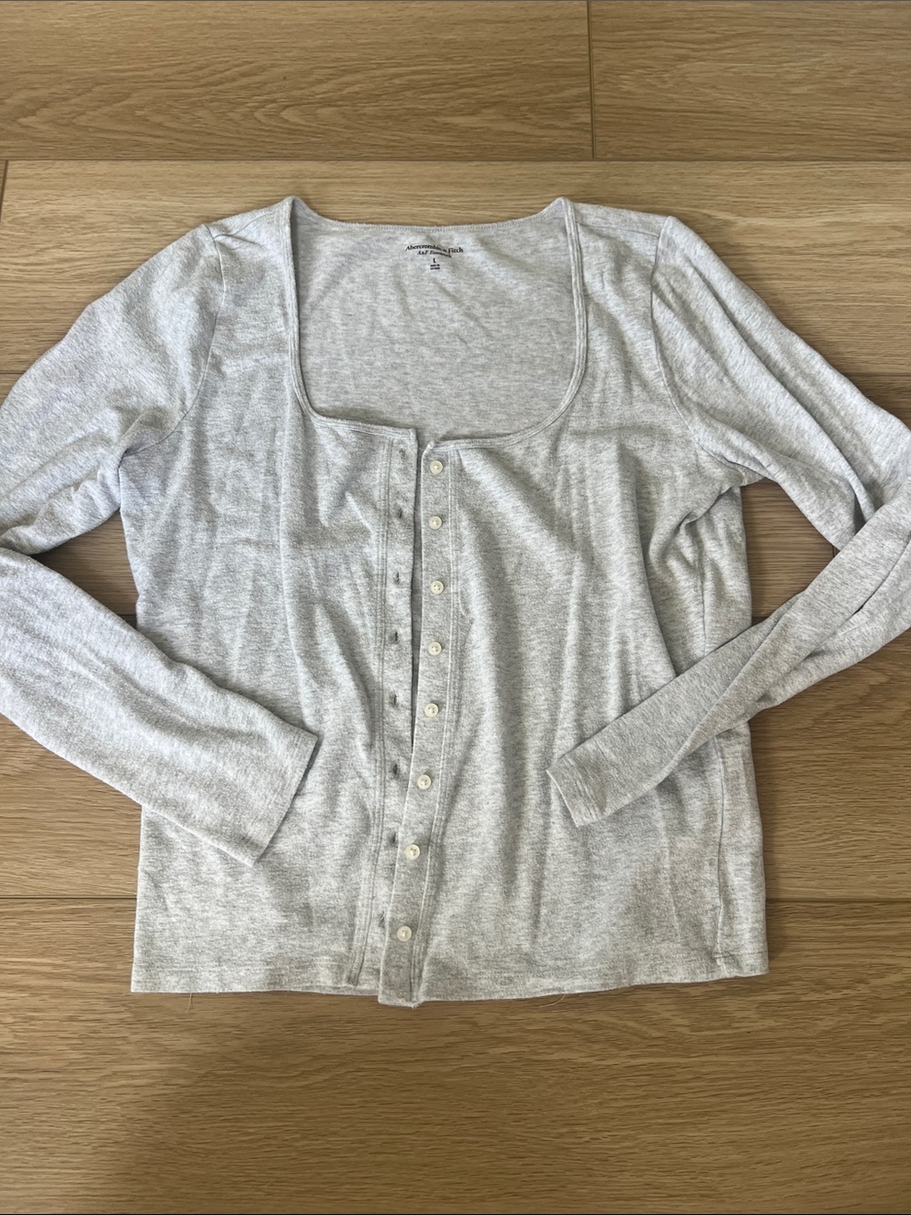 Abercrombie and FitchLight Gray Button-Front Women's Top